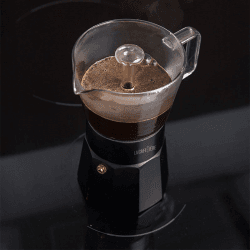 Image showing the Verona Glass Espresso Maker, 290ml, Black product.