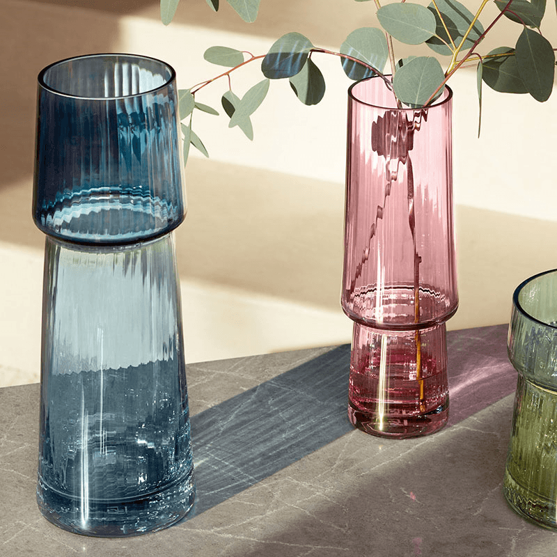 Gems Vase, H32cm, Sapphire