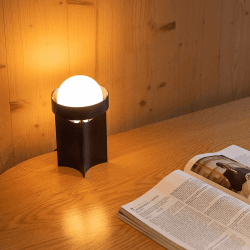 Image showing the Small Loop Table Lamp with Sphere III, Dark Grey product.