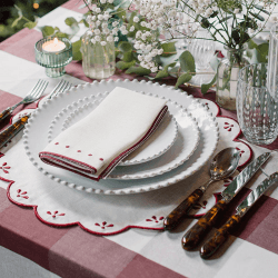 Image showing the Poppy Set of 4 Placemats, D40cm, Burgandy product.