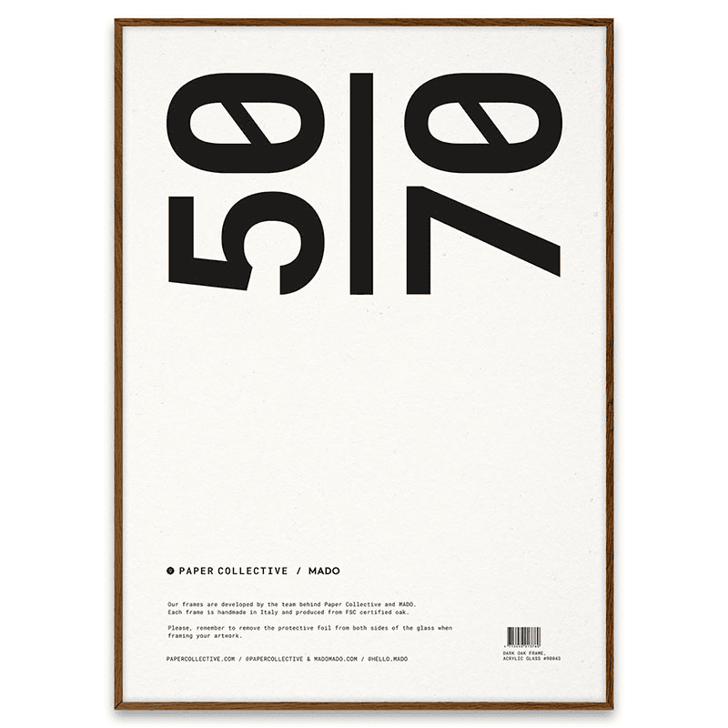 Timber Poster Frame with Acrylic Glass, 50 x 70cm, Dark Oak