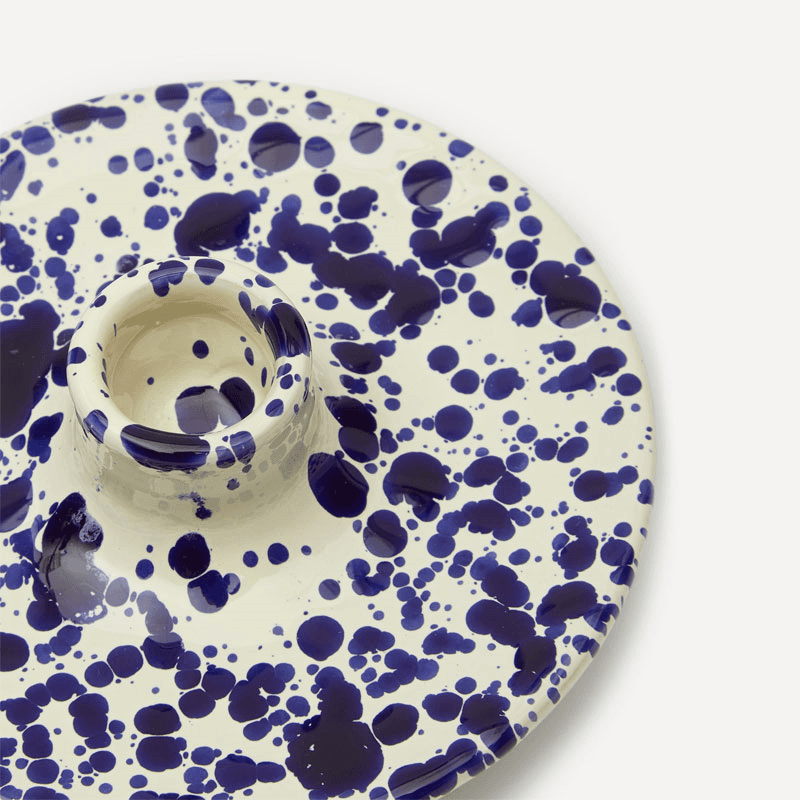 Splatter Candle Holder, Blueberry