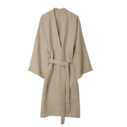 Image showing the Oatmeal Linen Robe, Medium, Oatmeal product.