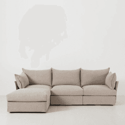 Image showing the Model 06 Linen 3 Seater Sofa With Chaise, Pumice product.