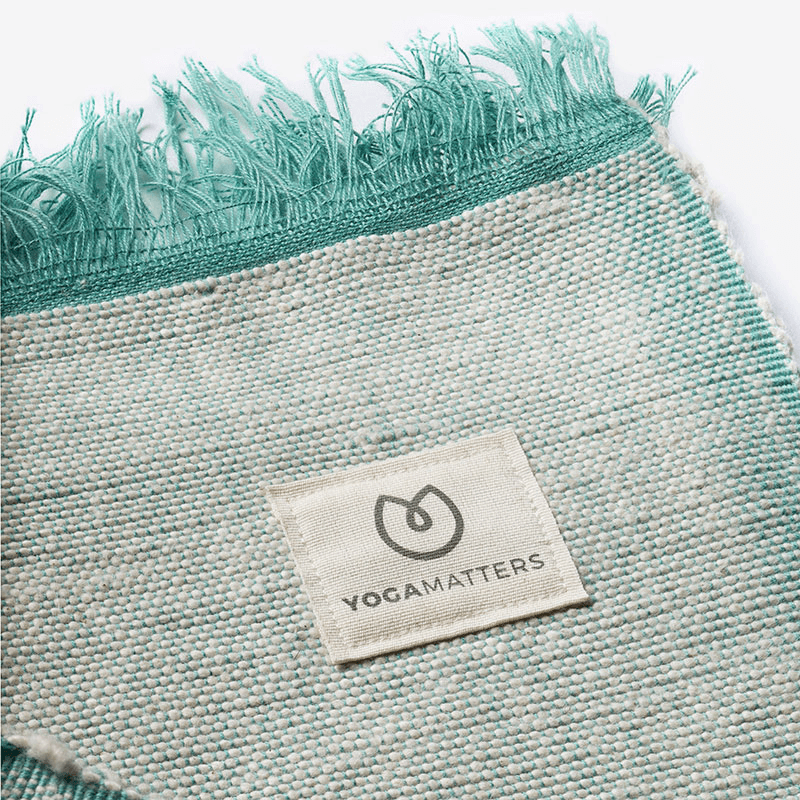 Organic Cotton Chambray Yoga Blanket, 230 x 150cm, Eucalyptus