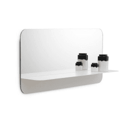 Image showing the Horizon Mirror, H40 x D17cm, White product.