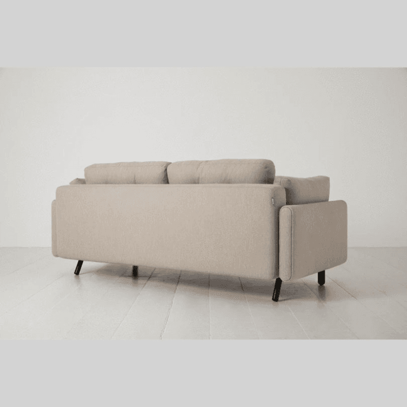 Model 04 3 Seater Linen Sofa Bed, Pumice
