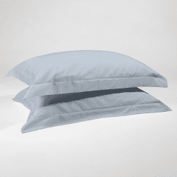 Image showing the The Edged 300 Thread Count Sateen Oxford Border Pair of Pillowcases, Standard, Nordic Sky product.