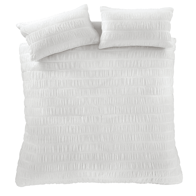 Seersucker Duvet Set, King, White