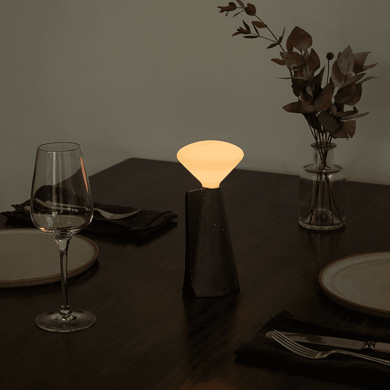 Mantle Portable Lamp with R80 LED Bulb, Granite Black