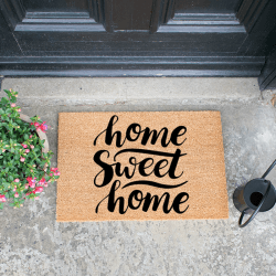 Image showing the Home Sweet Home Doormat, 60 x 40cm, Natural & Black product.