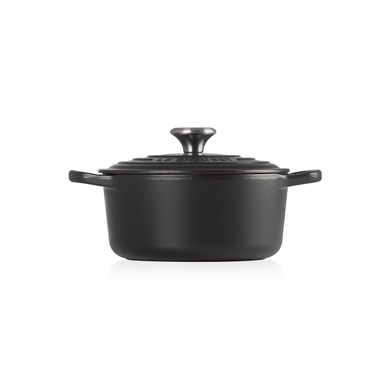 Signature Cast Iron Round casserole, 20cm - 2.4 litre, Satin Black