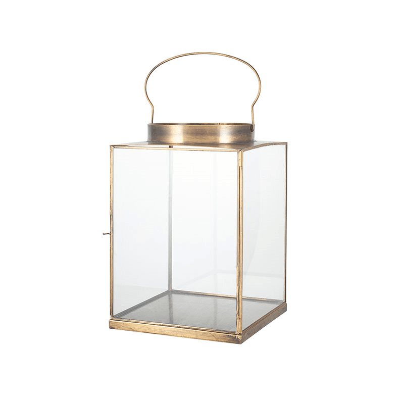 Metal Lantern, H26cm, Antique Brass