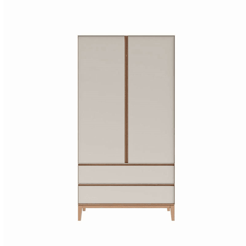 Lars Two Door Wardrobe, H191 x W100cm, Cashmere and Oak
