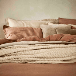 Image showing the Organic Retreat Fitted Sheet, Double, Clay product.
