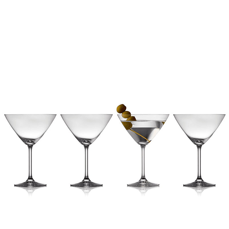 Juvel Set of 4 Martini Glasses, 280ml, Clear