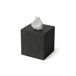 Image showing the Mezza Tissue box cube, H14 x W12.5 x D13cm, Dark Brown product.