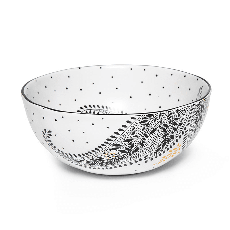 Artisanne Noir Set of 4 Bowls, D15cm, Monochrome