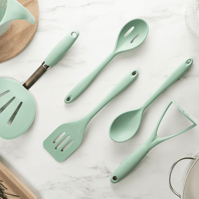 Silicone Slotted Spoon, Mint