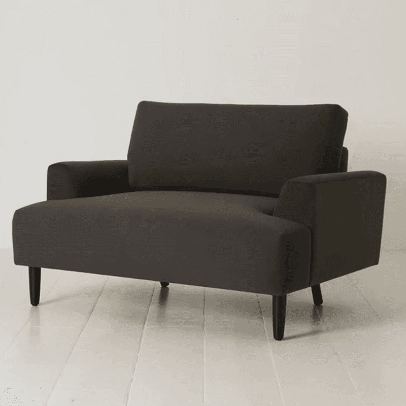 Model 05 Velvet Love Seat, Charcoal