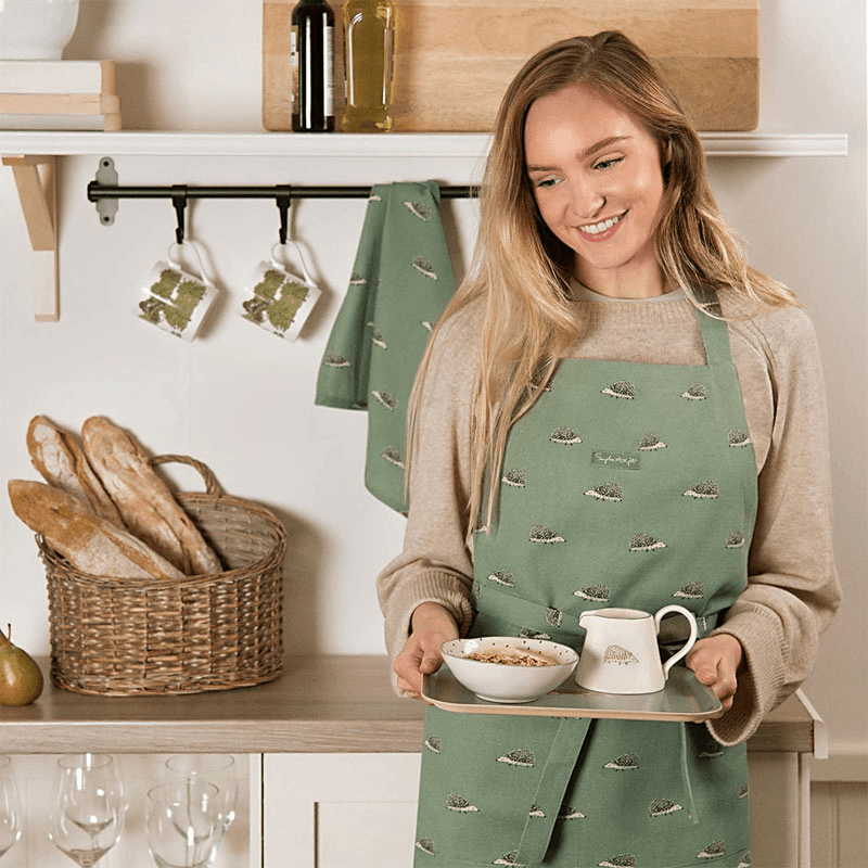 Hedgehogs Adult Apron, 72 x 90cm, Green