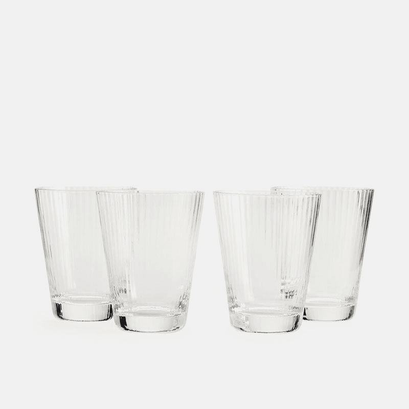 Fluted Rocks Glass, Clear