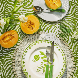 Image showing the Zebra Tablecloth, 145 x 300cm, Green product.