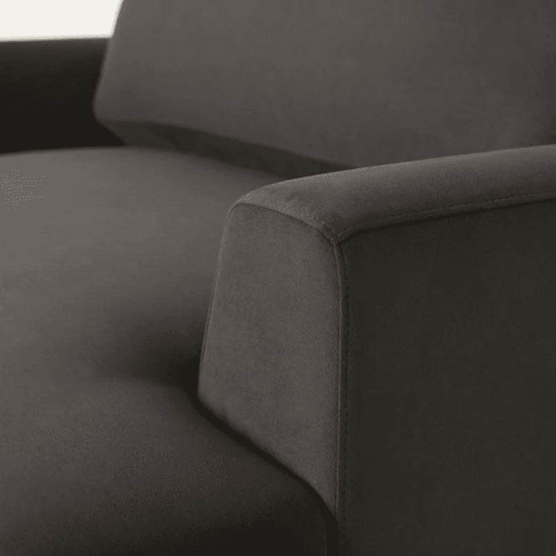 Model 05 Velvet Love Seat, Charcoal