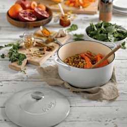 Image showing the Natural Cast Iron Round casserole dish, D26cm, Light Grey product.