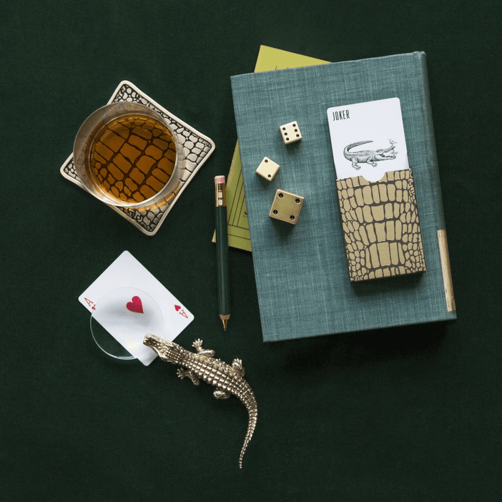 Two Decks Playing Cards with Crocodile Box
