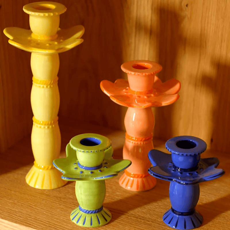 Posy Candle holder, 16 x 10.5cm, orange