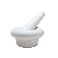 Image showing the Stone Pestle & Mortar, L20 x W20 x H11cm, White product.