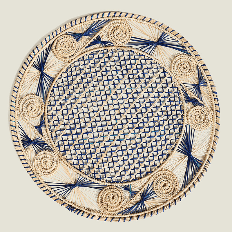 Sandra Set of 2 Woven Placemats, D35cm, Midnight Blue