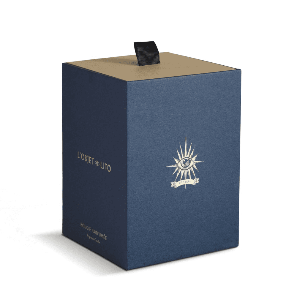 Lito Eye Candle, 12 x 10 x 8cm, Blue, 24ct Gold