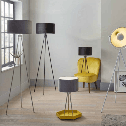 Image showing the Houston Tripod Floor Lamp, H159cm, Silver product.