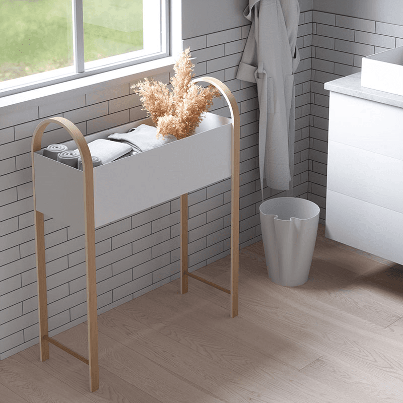 Bellwood Storage/Planter, 91 x 71cm, White & Natural