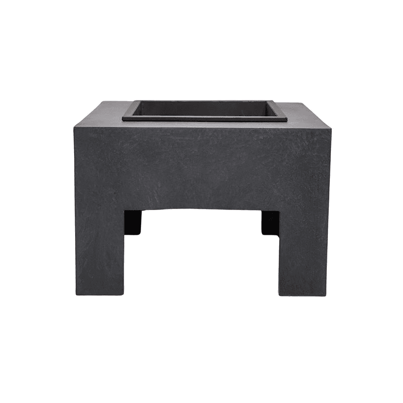 Outdoor square firebowl & square console, W40cm, Granite