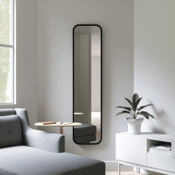 Image showing the Hub Leaning Mirror, 37 x 157cm, Black product.