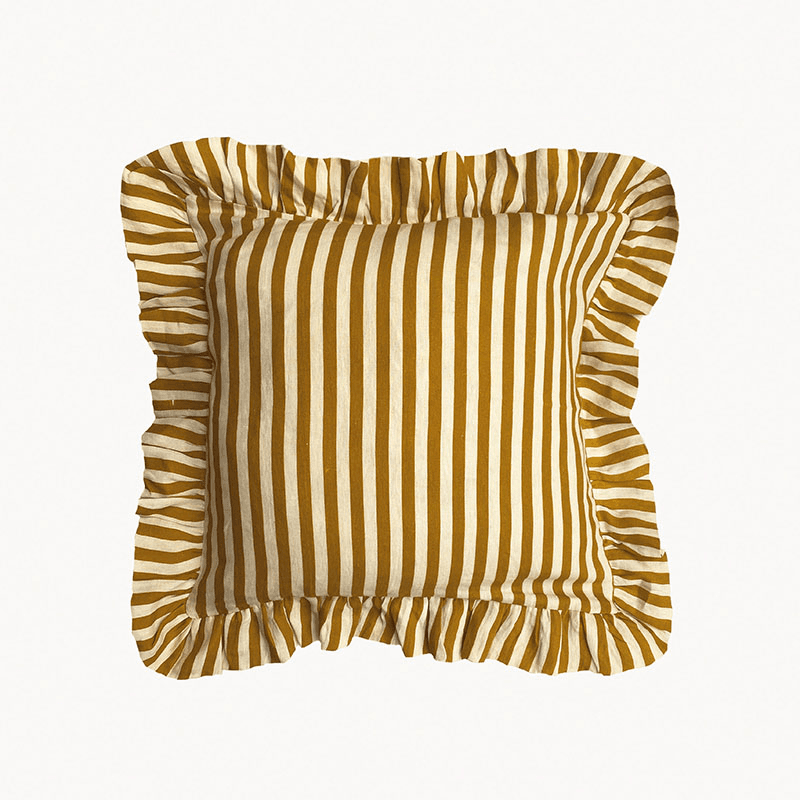 Candy Stripe Cushion Cover, 45 x 45 cm, Ochre