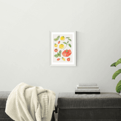 Image showing the Becca Boyce Tomatoes And Basil Print, A3, White Frame product.