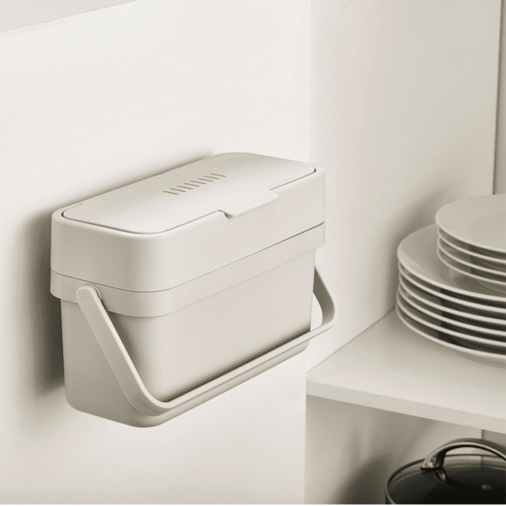 Compo 4 Food waste caddy, H18 x W30 x D13cm - 4 Litre, Stone