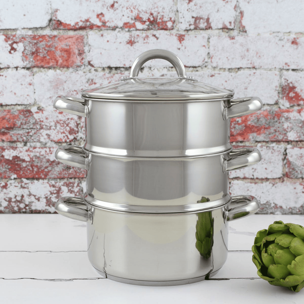 3 Tier Steamer Set, 20cm, Stainless Steel