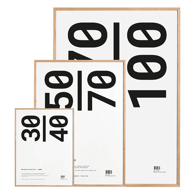 Timber Poster Frame with Acrylic Glass, 50 x 70cm, Oak