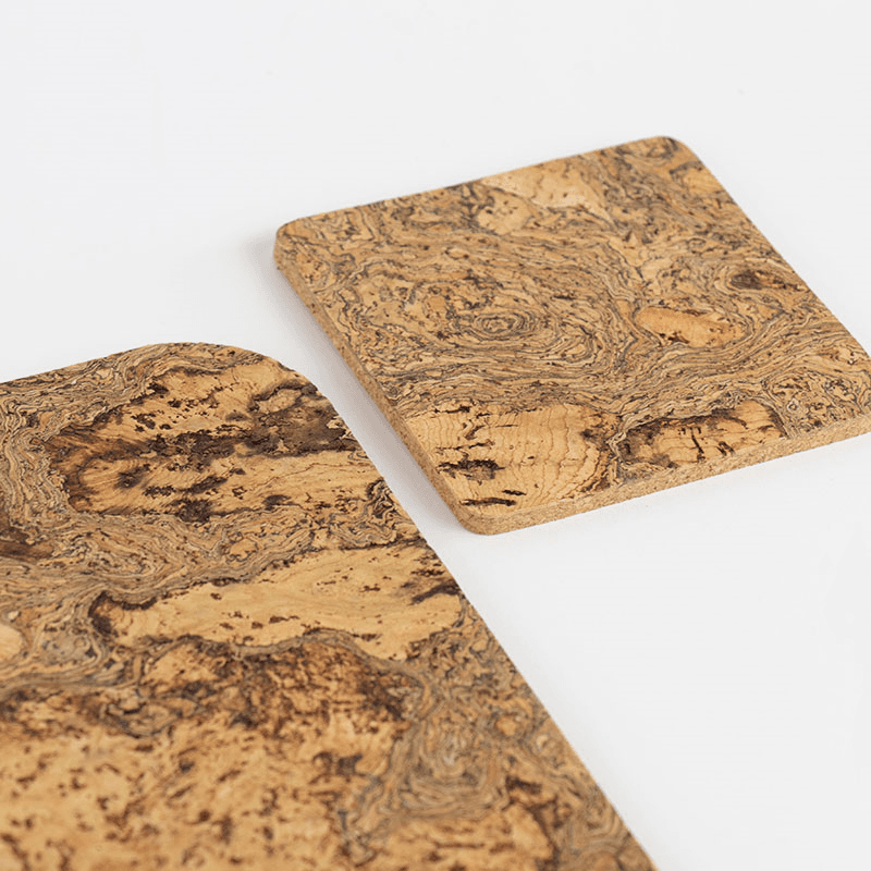 Cork Set of 4 Coasters, W9 x L9cm, Natural