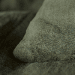 Image showing the Linen Duvet Cover, Double, Olive Green product.