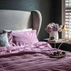 Image showing the Cotton Linen Mix Duvet Cover, Super King, Raspberry product.