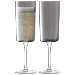 Image showing the Lunar Set of 2 Champagne Flutes, 210ml, Lunar Grey product.