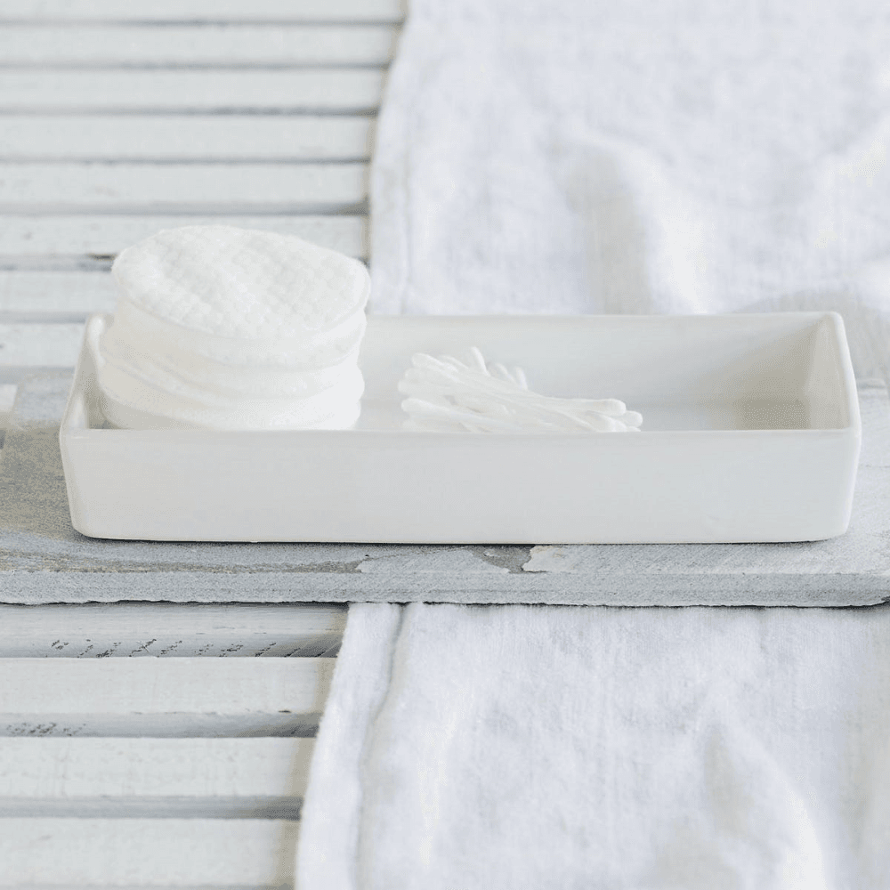 Newcombe Tray, L24 x W10cm, White Ceramic
