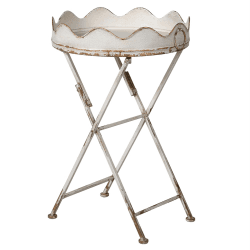 Image showing the Scalloped Edge Scallopped Edge Metal Side Table, Cream product.