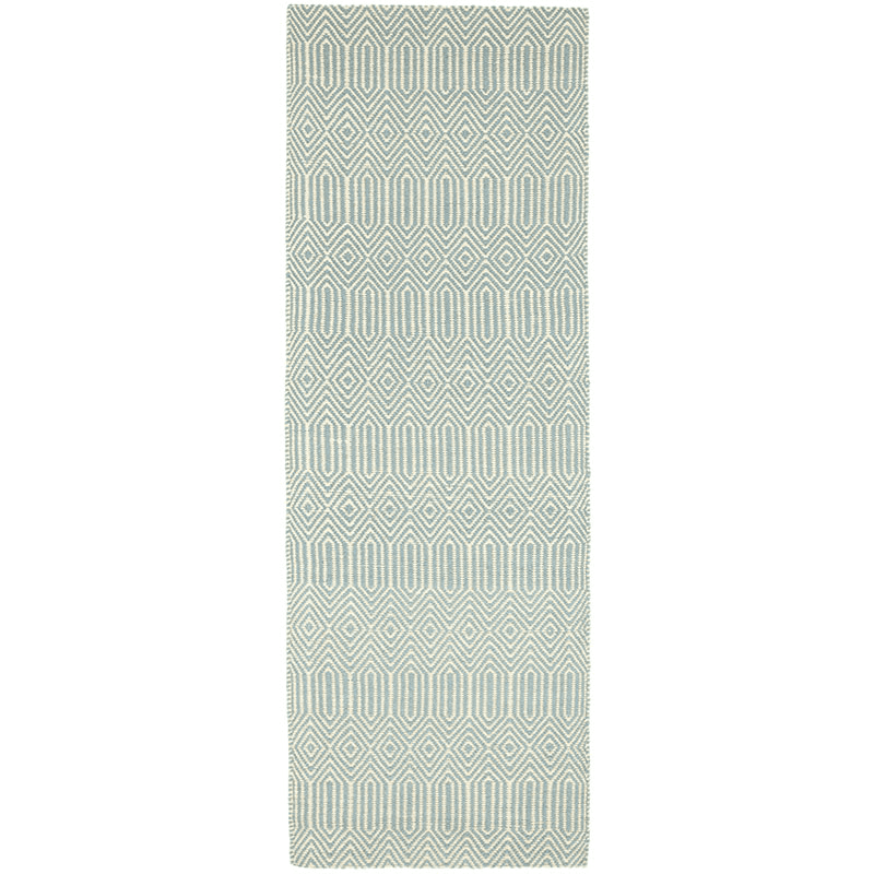 Sloan ethnic flatweave runner, 66 x 200cm, Duck Egg